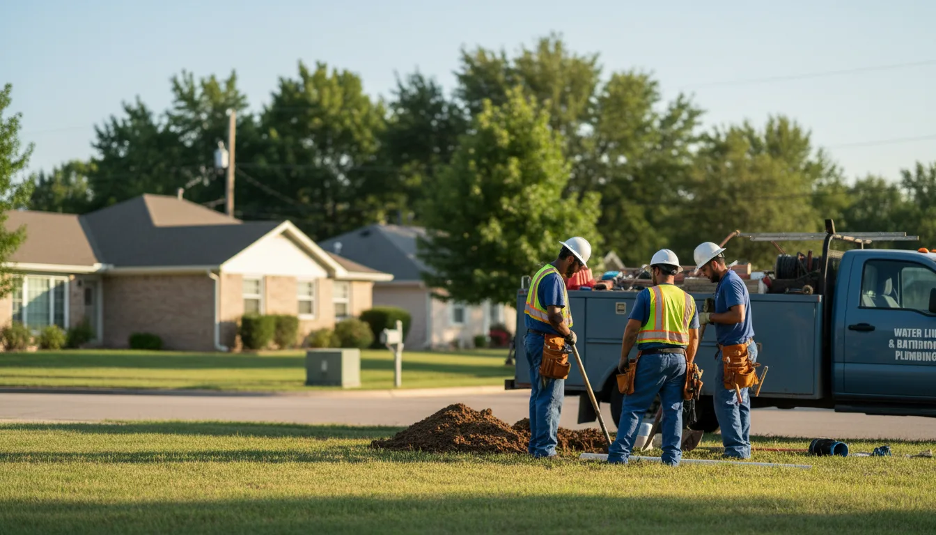 Residential water line and bathroom plumbing service in Bethlehem, IN